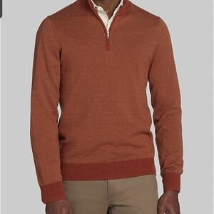 NWT Jos A Bank Men's ‎ Quarter Zip Cotton Wool Sweater